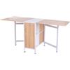 DecHome Tavolo Pieghevole Scrivania con 4 Scompartimenti Rovere e Bianco 169x62x75 cm - 833405