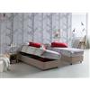 Talamo Italia Letto Singolo Melissa, Letto Contenitore con Rivestimento in Tessuto, 100% Made in Italy, Apertura Laterale, Adatto per Materasso Cm 80x190, Tortora