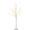 HOMCOM Albero di Natale Bianco Piccolo in PP e Metallo con 72 Luci LED per Interni ed Esterni, 17x17x120 cm|Aosom