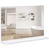 kleankin Specchio Bagno da Parete con Mensola Design Moderno e Multiuso, 60x12x40 cm, Bianco
