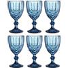 GMMH Vintage 6 Condivisione Set ROMA Bicchiere da vino Vetro Vetraio Bicchieri da vino Bicchiere per ghiaccio Bicchieri per acqua Bicchiere highball Brocca acqua - blu