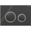Geberit Placca Geberit Sigma50 Round Vetro Nero / Cromo Doppio Tasto | 115.884.SJ.1 Vetro Nero
