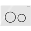 Geberit Placca Geberit Sigma50 Round Vetro Bianco / Nero Cromato Doppio Tasto | 115.651.SI.1 Nero Opaco