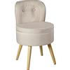 ECHTWERK Poltrona Vince, con Schienale e Funzione di stoccaggio, Imbottitura in Schiuma, 42 x 42 x 71 cm, 6,2 kg, Colore: Crema, Legno, Largo