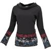 GURU SHOP Guru-Shop, Camicia con Cappuccio Patchwork con Cappuccio a Scialle, Nera, Cotone, Dimensione Indumenti:S (36), Maglioni, Felpe a Maniche Lunghe