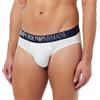 Emporio Armani Men's Brief Rubber Pixel Logo Slip Boxer, White, L Uomini