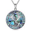 YAFEINI Collana con drago per donna, ragazza, argento sterling, conchiglia, conchiglia, nodo celtico irlandese, collana con ciondolo drago, gioielli, regali