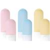 SamHeng 6 Pezzi Bottiglie da Viaggio, 30ml/50ml Riempibile Contenitore Comprimibile Flaconi da Viaggio, Vuoto Plastica Prova di Perdite Bottiglie da Spremere per Liquidi Shampoo Crema Lozione