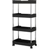 Rurunklee Carrello portaoggetti a 4 livelli, scaffale da cucina con ruote, organizer da bagno, salvaspazio, 15 x 40 x 87 cm