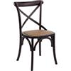 KONTE.DESIGN Set di 2 sedie CROSS in legno di olmo nero e rattan naturale