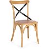 KONTE.DESIGN Set di 2 sedie CROSS METAL in legno di olmo naturale e stecche acciaio nero
