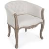 KONTE.DESIGN Set di 2 poltroncine DIVA in tessuto naturale e legno rubberwoood