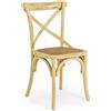 KONTE.DESIGN Set di 2 sedie CROSS in legno di olmo ocra e rattan naturale