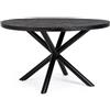 KONTE.DESIGN Tavolo HASTINGS rotondo Ø130 in legno di mango nero e base nera acciaio