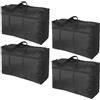 TOOSOAR® 4 Pezzi Impermeabile Borse Trasloco, 150 L Borsa Grande con Manico, 600D Oxford Buste Trasloco per Piumoni, Coperte, Nero