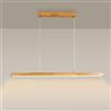 DONHEK Lampada a sospensione a LED minimalista in legno, lampadario lineare, lampada da cucina isola, lampada da soffitto sospesa a lunga striscia, lampadari in legno per sala da pranzo, ufficio, camera da