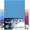 etérea Himmlische Qualität etérea Extra Jersey Lenzuolo con Angoli 140x200-160x220 cm Azzurro Epaisseur 20-35 cm - 100% Cotone - Oekotex Materasso Letto a Molle - Lenzuola 140x200cm - 160x220cm Blu