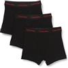 Calvin Klein Boxer Uomo Confezione da 3 Cotone Elasticizzato, Nero (Black W/ Pompian Red Logos), L