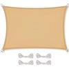 CelinaSun tenda parasole a vela giardino balcone incl. corde di fissaggio BASIC rettangolare 2 x 3 m beige sabbia