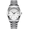 ADDIESDIVE Orologi automatici da uomo NH35A movimento meccanico analogico in cristallo zaffiro quadrante bianco 39 mm, 2059 acciaio bianco, Minimalista