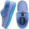 COFACE Pantofole Donna Invernali Peluche Pelle Pantofola Camera Pelose Pelliccia Pelo Chiuse Calde Feltro Ciabatte da Casa Morbide Comode Memory Foam Slippers Antiscivolo Babbucce Blu 42