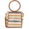 usha FESTIVAL Henkeltasche in Bast-Optik, Borsa con Manico Effetto Rafia Donna, Marrone