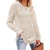 Yutdeng Maglioni da Donna Leggero Morbido Maglia a Maniche Lunghe Girocollo a Righe Pullover Elegante Maglione Lavorato a Maglia Casual Lunga Autunno e Inverno Jumper Tunica Tops,Beige,L