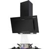 Gasland Chef AR60BP Cappa Aspirante Inclinata 60 cm, 350 m³/h, Cappa da Cucina da Parete con Filtro Antigrasso in Alluminio, Nero