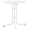 SIEGER Tavolo pieghevole con piano MECALIT®-PRO, struttura bianca, piano in marmo bianco, ca. 70 cm Ø