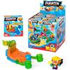 PIRATIX ADVENTURE WORLD - Serie Shark Treasure, display con 12 Sea Speeder, barca monoposto Piratix, Piratix sorpresa, accessorio cristallo, tesoro effetto cristallo