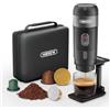 HIBREW H4A - Macchina Caffè Portatile per Auto, 3 in 1 Caffettiera Portatile per Capsule Nes* Original, DG*, Caffè Polvere Compatibile, 12V, 60ml (Premium,Nero)