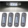 Biqing 4PCS 12V/24V Luci di Posizione Laterali Indicatori,3.4 LED Luci di Posizione per Rimorchio Camion Caravan Camper Barca Trattore Bus(Bianco)
