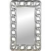 DRW Specchio da Parete o Pavimento Rettangolare con Maglie argentate 86 x 6 x 136 cm, Poliuretano, Argento, 86x6x136 cm