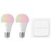 EGLO connect.z Set di 2 lampadine LED Smart Home E27, con interruttore, ZigBee, app e controllo vocale Alexa, dimmerabile, luce bianca calda e fredda, RGB, 806 lumen, 9 W