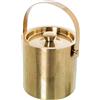 DRW Secchio con Coperchio e Manico in Acciaio Inox Oro Opaco inciso Pioggia 15 x 15 x 26 cm, Metallo, 15x15x26 cm