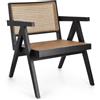 KONTE.DESIGN Poltrona lounge GALIA in legno di teak nero e rattan
