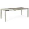 KONTE.DESIGN Tavolo BRIVA in acciaio tortora e piano in ceramica marrone, allungabile 140×90 cm - 200×90 cm