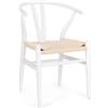 KONTE.DESIGN Set di 2 sedie ARTAS in legno di olmo bianco e seduta corda di carta naturale