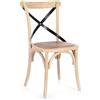 KONTE.DESIGN Set di 2 sedie CROSS METAL in legno di olmo chiaro e stecche acciaio nero