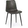 KONTE.DESIGN Set di 2 sedie KYRA similpelle antracite e gambe antracite