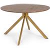 KONTE.DESIGN Tavolo rotondo SHERMAN Ø120 in legno di mango e base finitura ottone