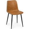 KONTE.DESIGN Set di 2 sedie KYRA similpelle cuoio e gambe antracite