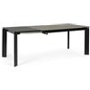 KONTE.DESIGN Tavolo BRIVA in acciaio nero e piano in ceramica marrone, allungabile 140×90 cm - 200×90 cm