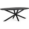 KONTE.DESIGN Tavolo HASTINGS ovale in legno di mango e base antracite acciaio 200x110 cm