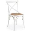 KONTE.DESIGN Set di 2 sedie CROSS in legno di olmo bianco e rattan naturale
