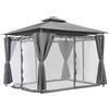 Gazebo da giardino Ibiza 3x3m antracite con zanzariera Garden Point