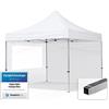 TOOLPORT Gazebo Pieghevole Giardino 3x3m - 2 Laterali Alluminio Telo Idrorepellente Padiglione Mercati Sagre Bianco