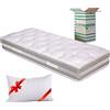 EVERGREENWEB MATERASSI & BEDS EVERGREENWEB - Materasso Singolo 80x200 Alto 25 cm con Topper Correttore Imbottitura Fiocco Memory Foam Effetto Piuma Antiacaro Sfoderabile + Cuscino Letto Gratis, Top qualità Hotel 5 Stelle, Offerta
