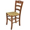 t m c s Tommychairs - Sedia modello Cuore per cucina bar e sala da pranzo, robusta struttura in legno di faggio color noce chiaro e seduta in paglia