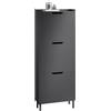 SoBuy Scarpiera Salvaspazio Slim da Ingresso Mobile Portascarpe con 3 Ante a Ribalta Regolabili in Legno Armadio Scarpiera Alta e Stretta per Corridoio, 50x19x129 cm，Nero, FSR151-H-SCH